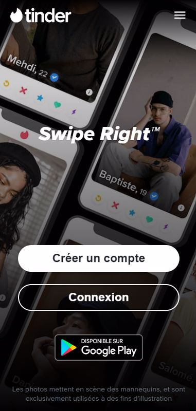 s'inscrire sur tinder